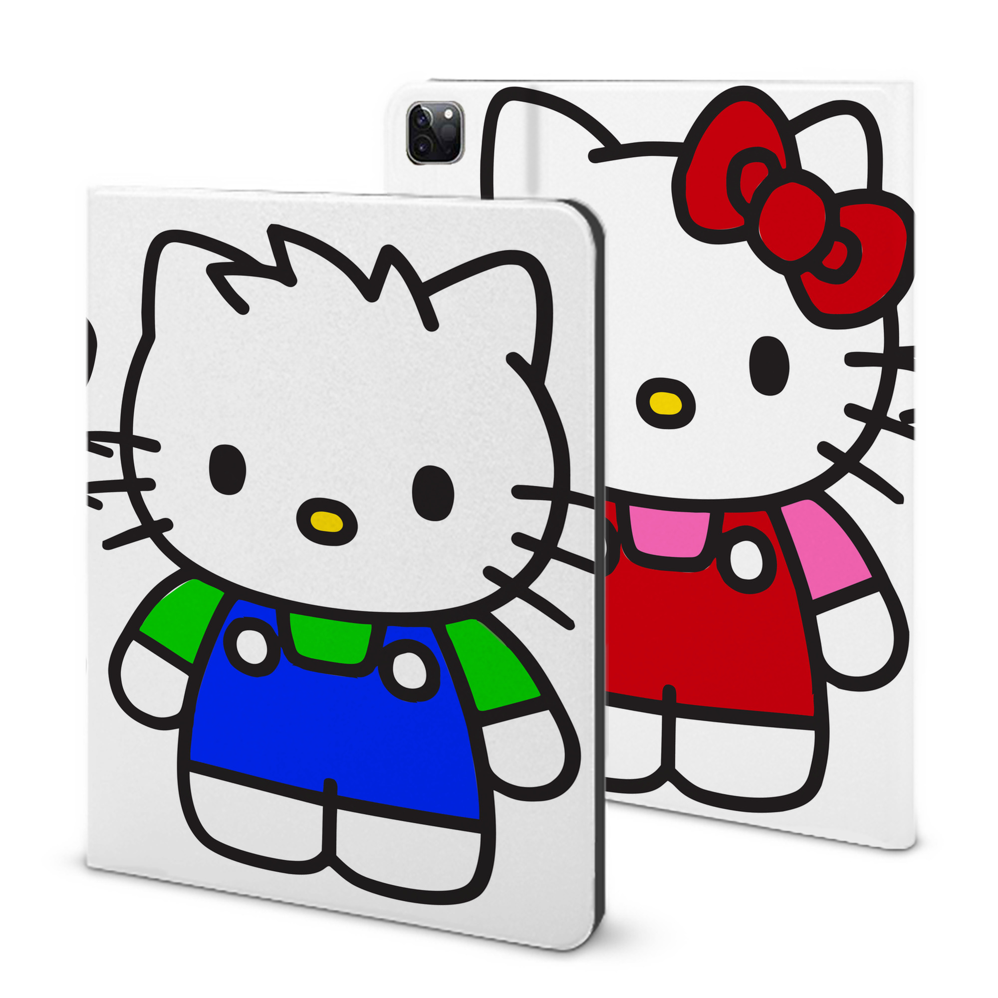 （画像用） Hello Kitty ハローキティ IPad ケース ブック型 PUレザー TPU 耐衝撃 軽量 薄型 ペン収納なし 全面保護 IPad 各モデル対応